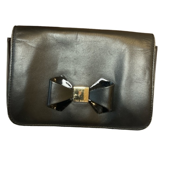 Ted Baker Bow Leather Black Mini Bag Without Strap - Picture 1 of 10